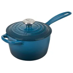 Signature 1.75-Quart Cast Iron Saucepan with Stainless Steel Knob - Deep Teal