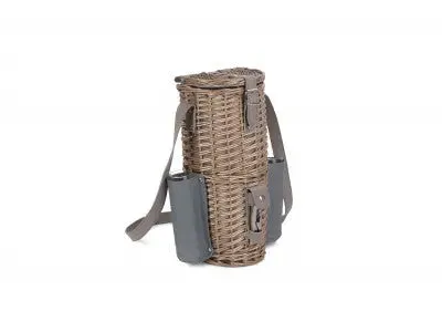 SINGLE BOTTLE & 2 CHAMPAGNE GLASS CARRIER with SHOULDER STRAP