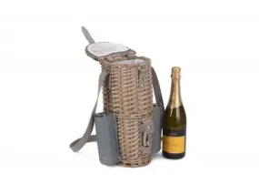 SINGLE BOTTLE & 2 CHAMPAGNE GLASS CARRIER with SHOULDER STRAP