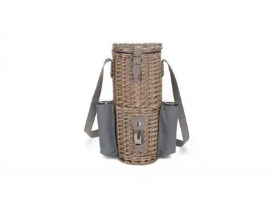 SINGLE BOTTLE & 2 CHAMPAGNE GLASS CARRIER with SHOULDER STRAP