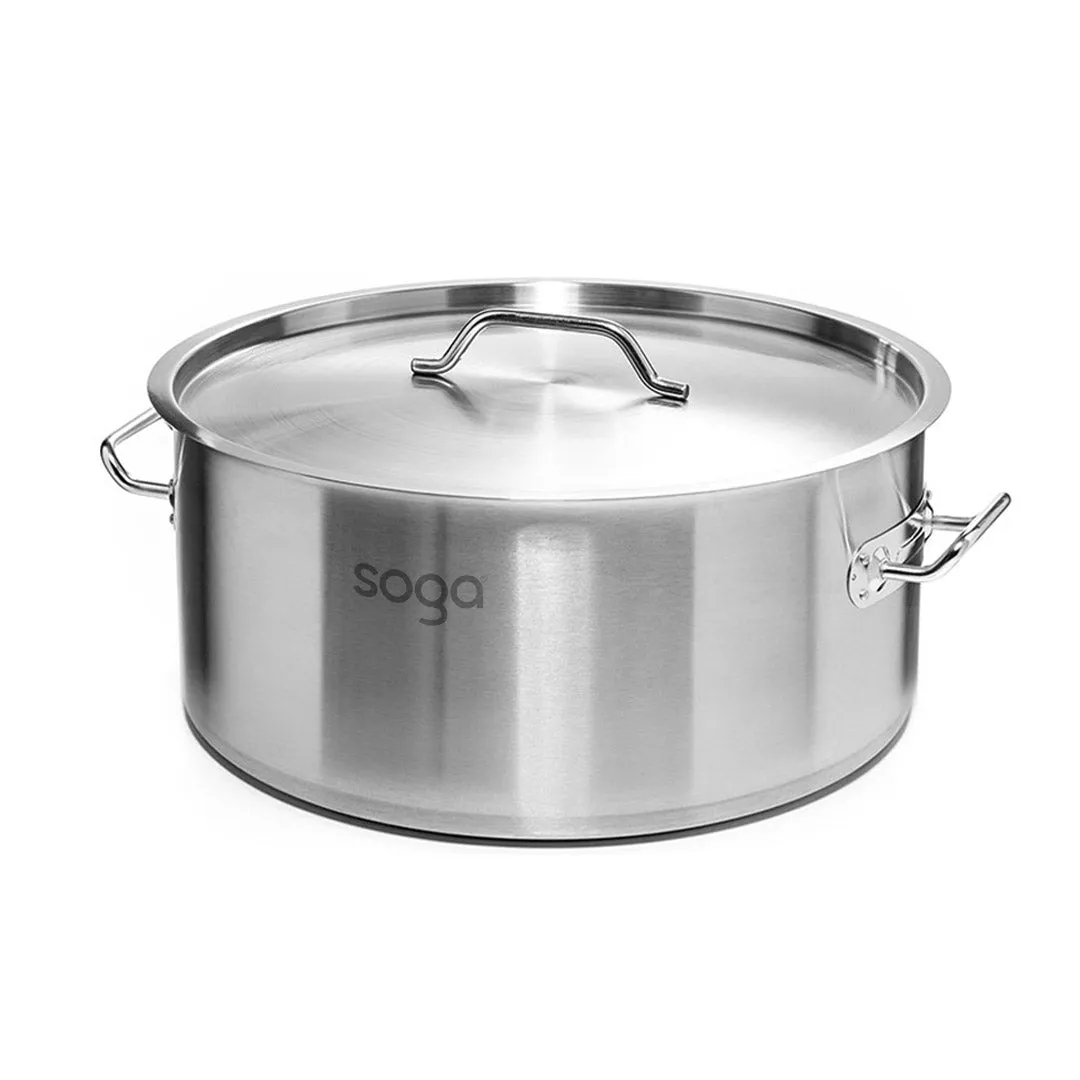 SOGA Stock Pot 113Lt Top Grade Thick Stainless Steel Stockpot 18/10