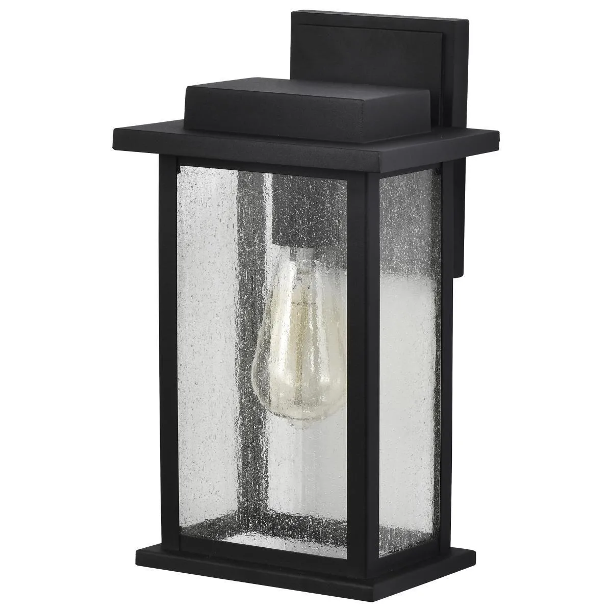 Sullivan 13 In. Outdoor Wall Light Matte black Finish with clear seeded glass