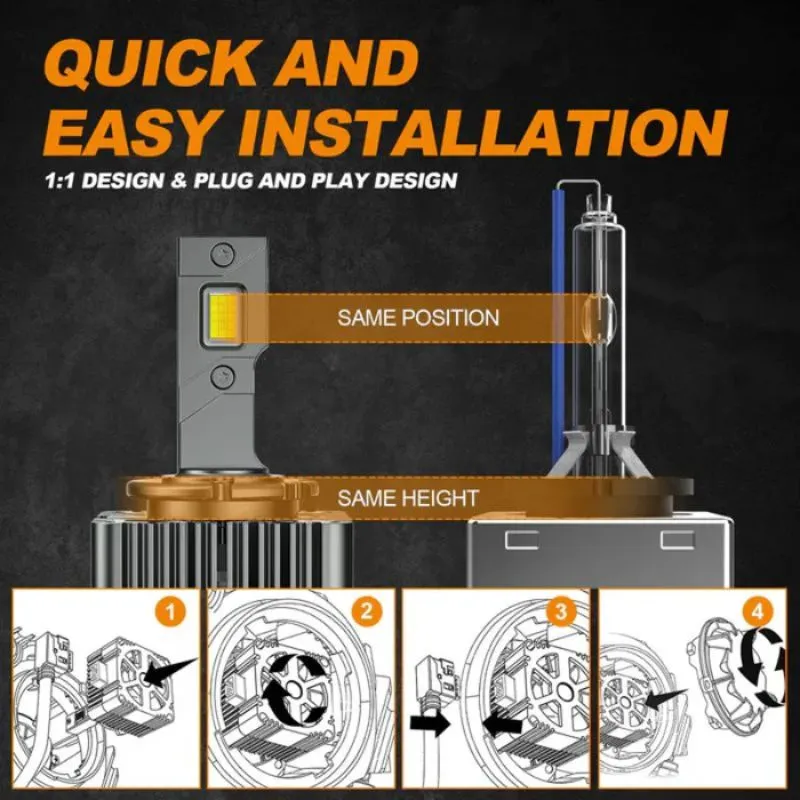 SUPAREE D1C D1S D1R LED Headlight Bulbs 70W Bright LED Conversion Kits