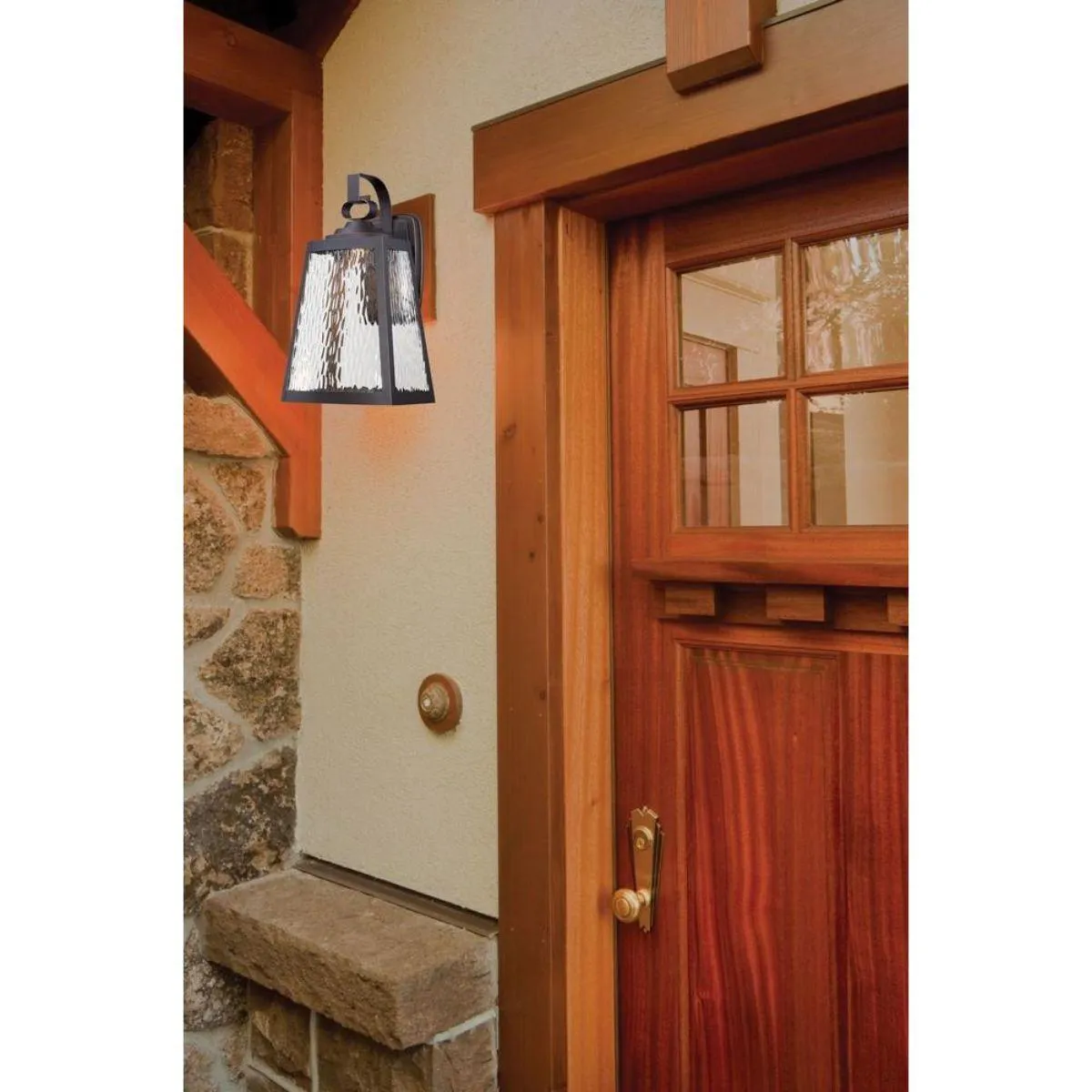 Talera 11 in. LED Outdoor Wall Lantern Oil Rubbed Bronze & Gold Finish