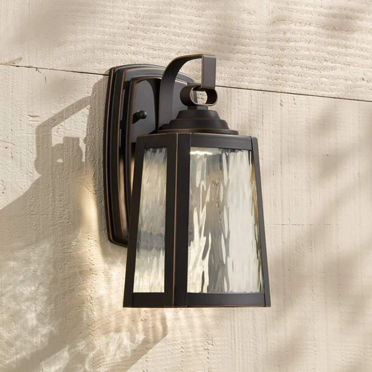 Talera 11 in. LED Outdoor Wall Lantern Oil Rubbed Bronze & Gold Finish