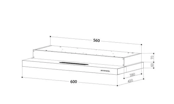 Tecno Uno TB 68 SS Slim Line Hood Stainless Steel 60cm, Single Motor