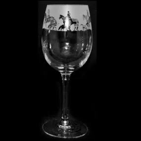 The Milford Collection Hunting Scene Wine Glass