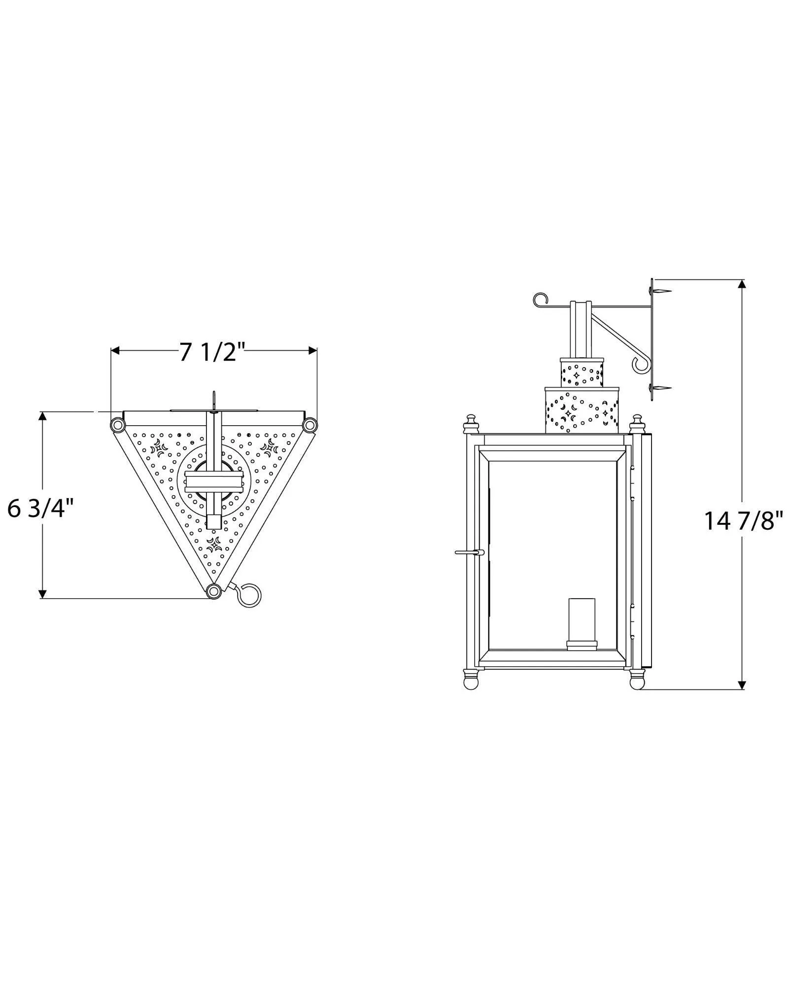 Three Sided Wall Lantern Small