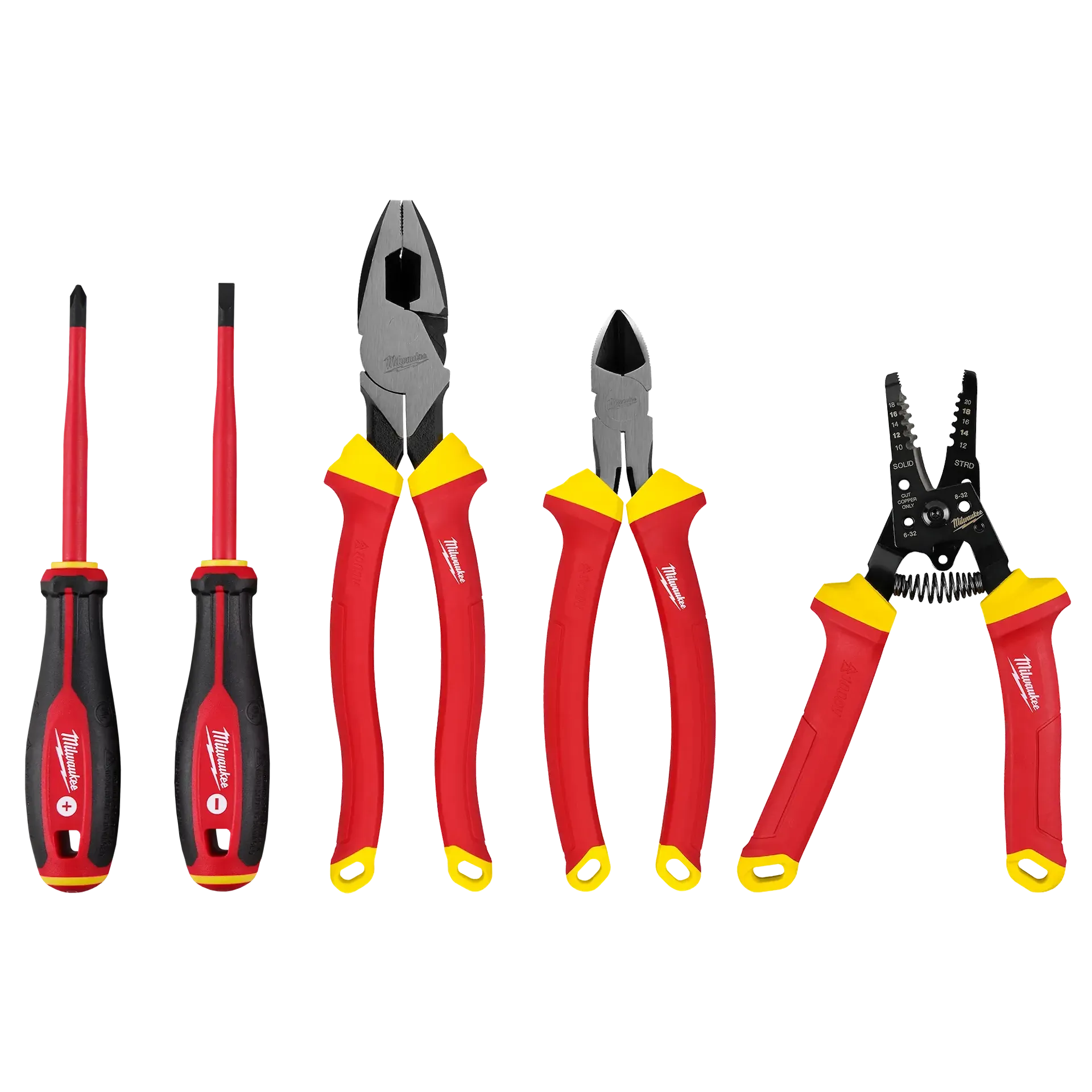 Tool Set - Milwaukee 5 PC 1000V Insulated Hand Tool Set, 48-22-2215