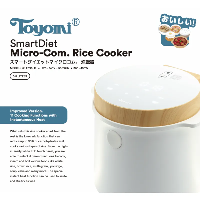 TOYOMI 0.8L SmartDiet Micro-Com. Rice Cooker RC 2090LC