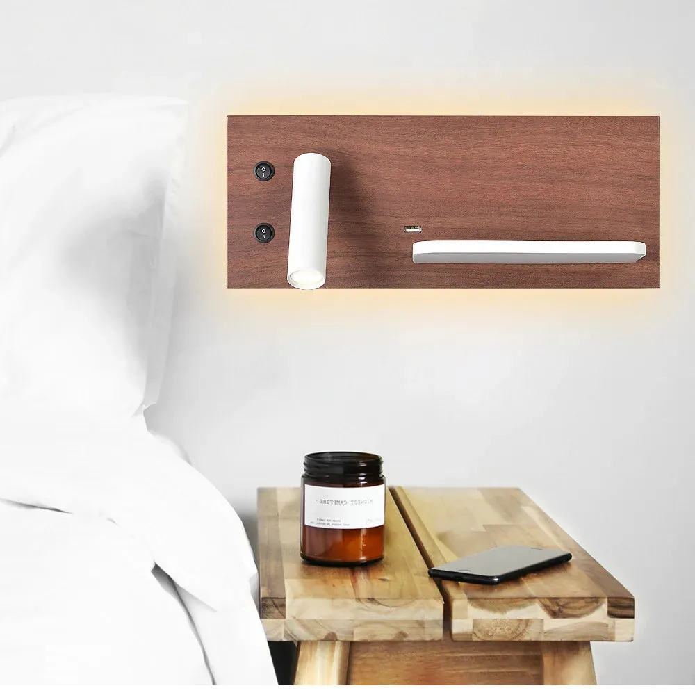 USB and Wireless Charger Independent Ambient with Accent Wall Lamp