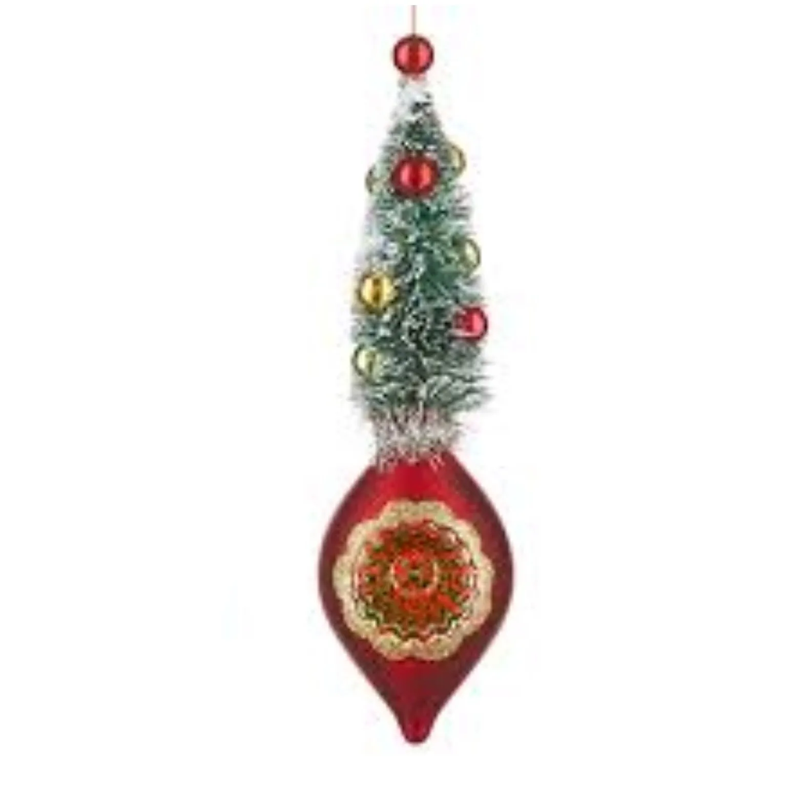 Vintage Bottle Brush Tree Reflector Ornament