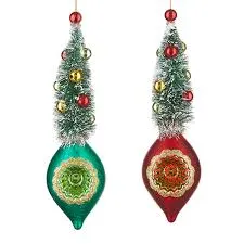 Vintage Bottle Brush Tree Reflector Ornament