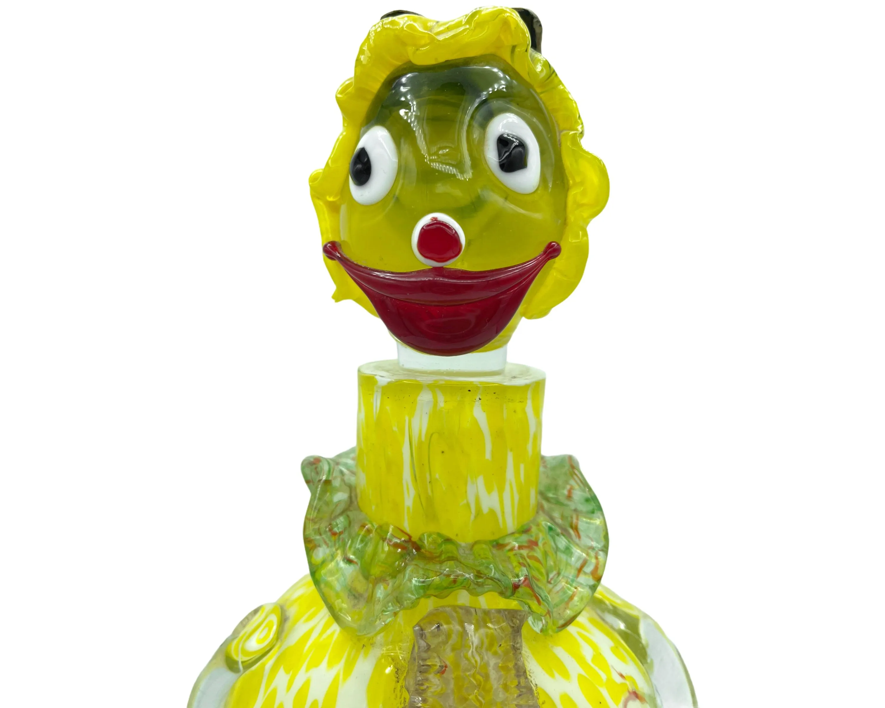 Vintage Murano Glass Clown Figural Decanter Bottle Figurine 14