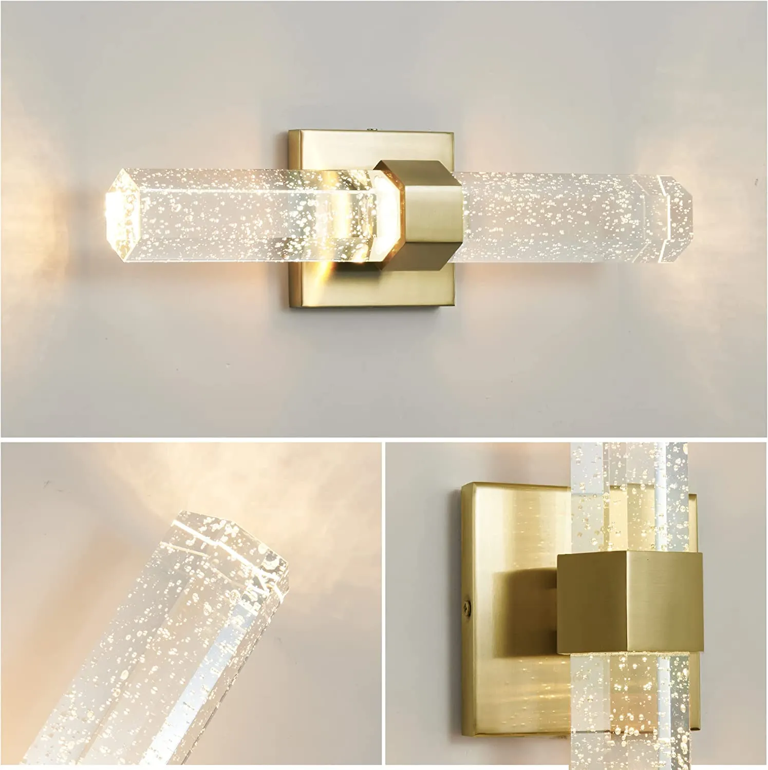 Wall Sconce Modern Crystal Bathroom Vanity Light 3000K