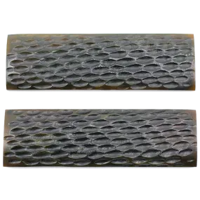 Water Buffalo Scales - Jigged   Picked - Black - 3/8" X 1.5:" X5"