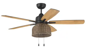 Woven 52" Ceiling Fan in Flat Black