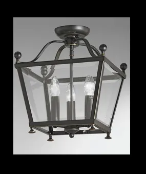 Zamora 3 Light Square Flush Lantern